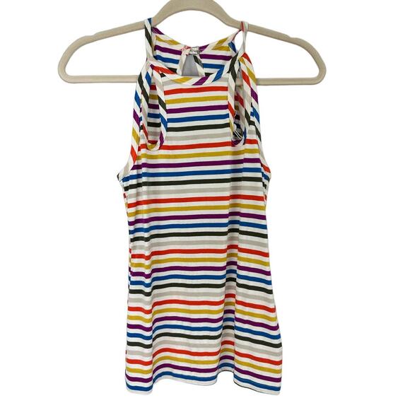 Trina Turk Flora Vista Stripe Tank Top Cut Out Back Multicolor XS NWT - Picture 3 of 7